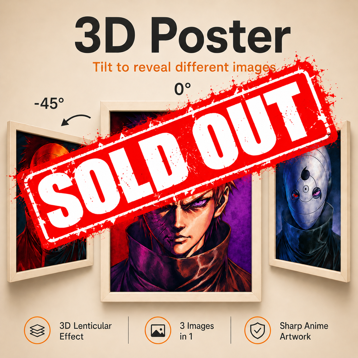 Naruto - Obito 3D Poster