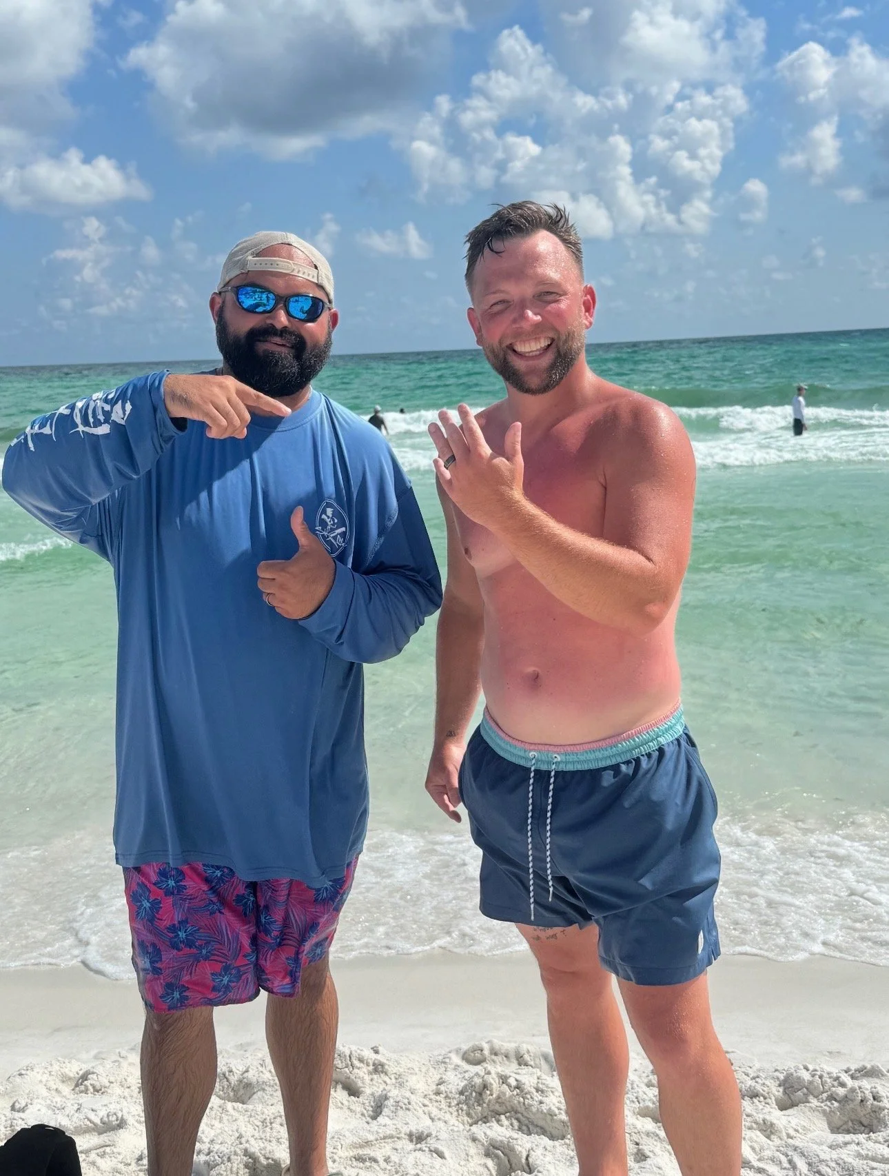 Drew! Here on vacation from TN. He was throwing a football in the water and lost his ring. I battled the currents and got it back to him!