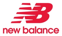 New Balance logo with red 'NB' initials and 'new balance' text beneath