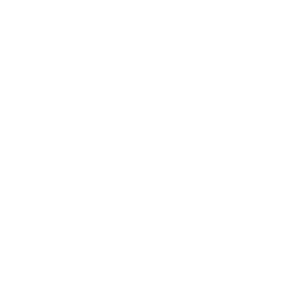 Line drawing of a flower with large leaves, surrounded by abstract curved lines and small dotted details, on a black background.