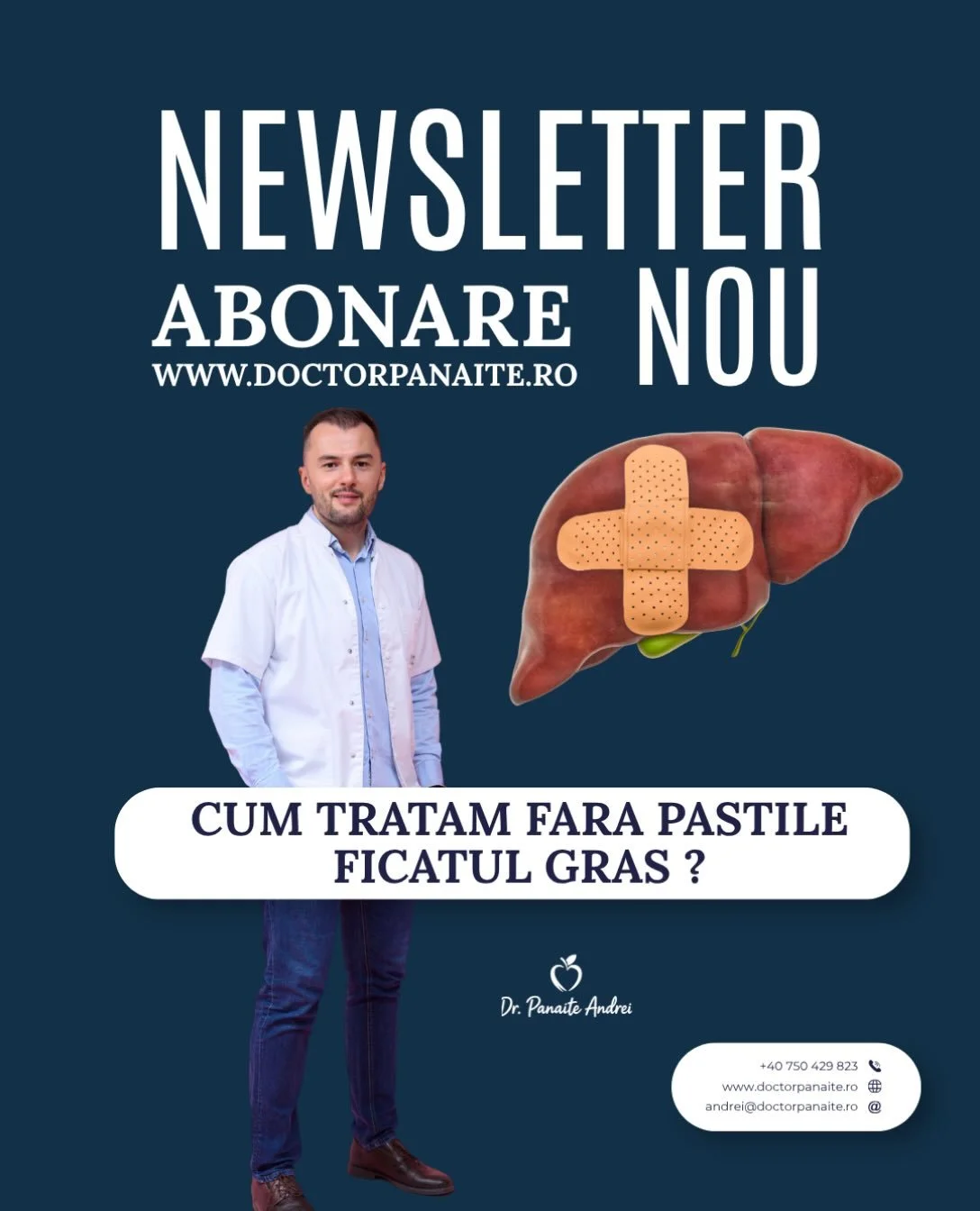 📩 In NEWSLETTERUL de luni veti gasi un subiect de interes pentru cei care au disgnosticul de ficat gras.

Credeti ca este posibil sa tratam ficatul gras fara pastile ? 

Aflati raspunsul in newsletter.
Va puteti abona pe www.doctorpanaite.ro

#docto