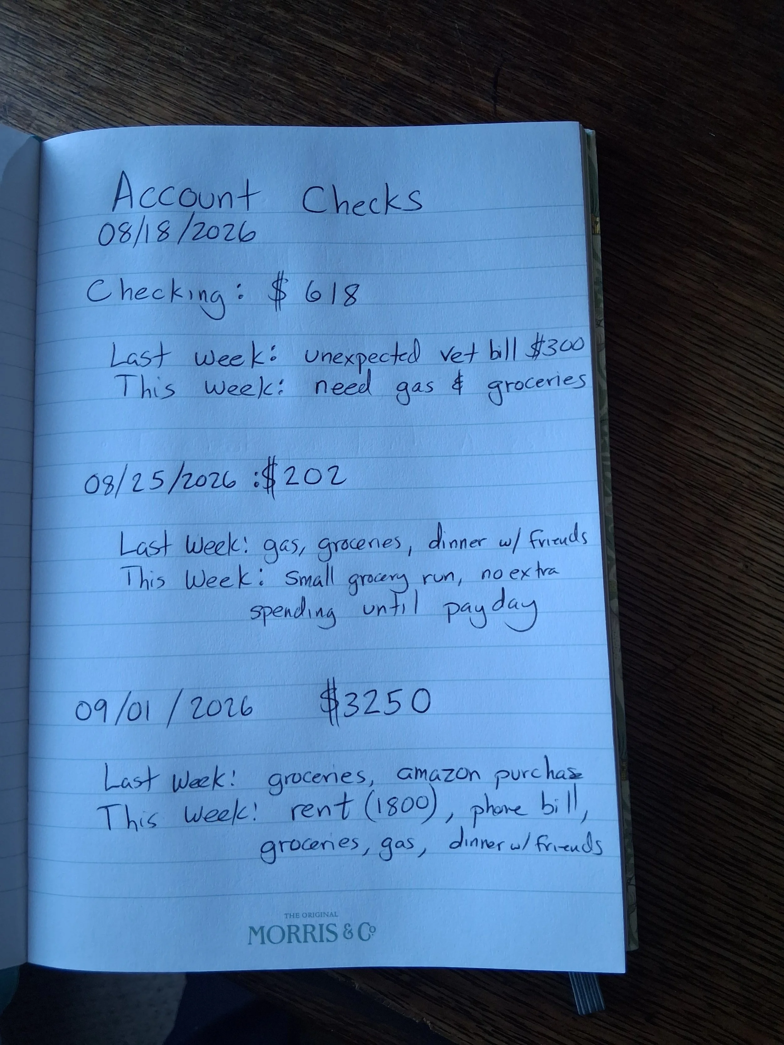 Habit #1:         The Weekly Account Check