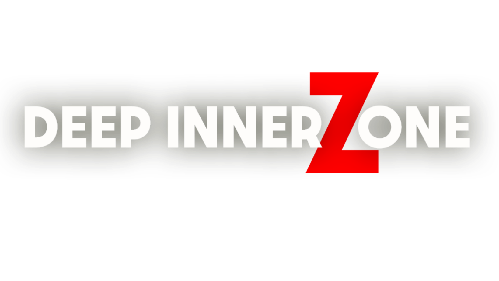 Logotipo del juego Deep Inner Zone, con letras blancas y una Z grande en color rojo.