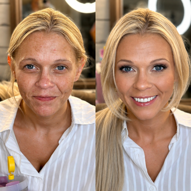 before after soft glam bridal makeup artist tx arizona