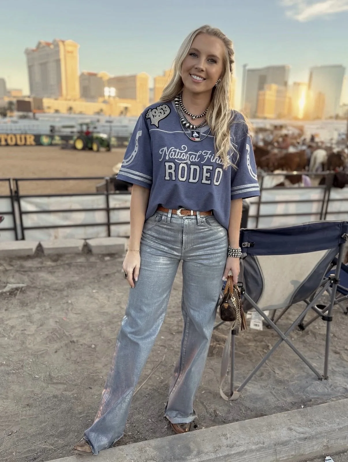 Soft skin-focused western glam for NFR
