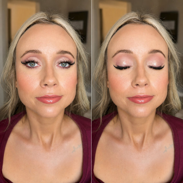 pink shimmer bridal soft glam wedding tx az makeup artist