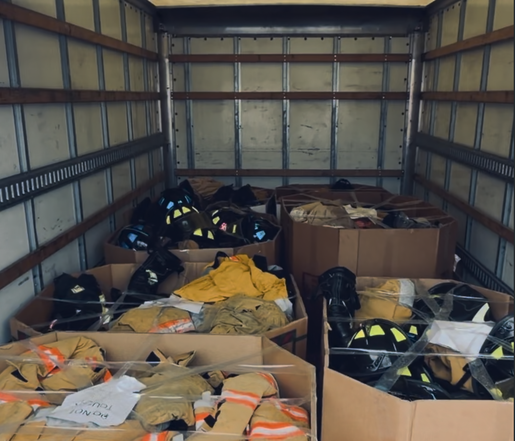 Bridging the Gear Gap:
Certified protective equipment packed and ready for donation—delivering critical safety gear directly to first responders on the frontlines in the Dominican Republic. 