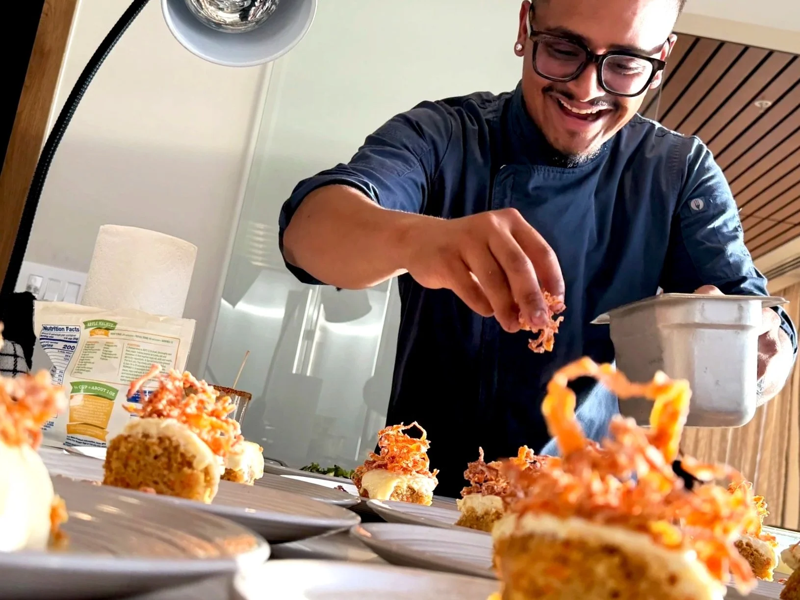 Private chef experience with guests enjoying an intimate candlelight dinner prepared in their vacation rental