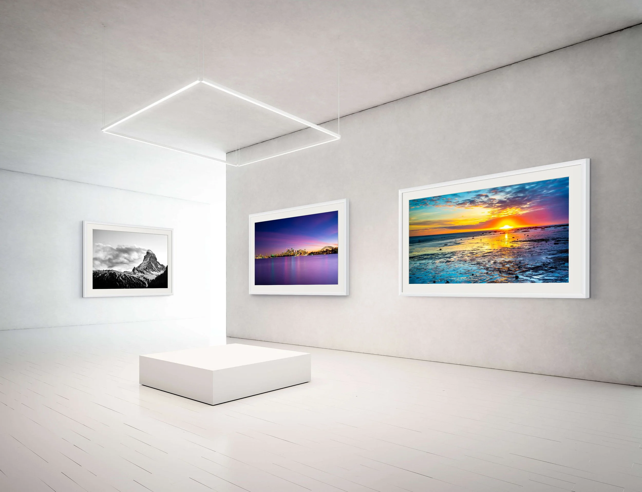 Fine Art Gallery Jase Lior modern city white framed artworks