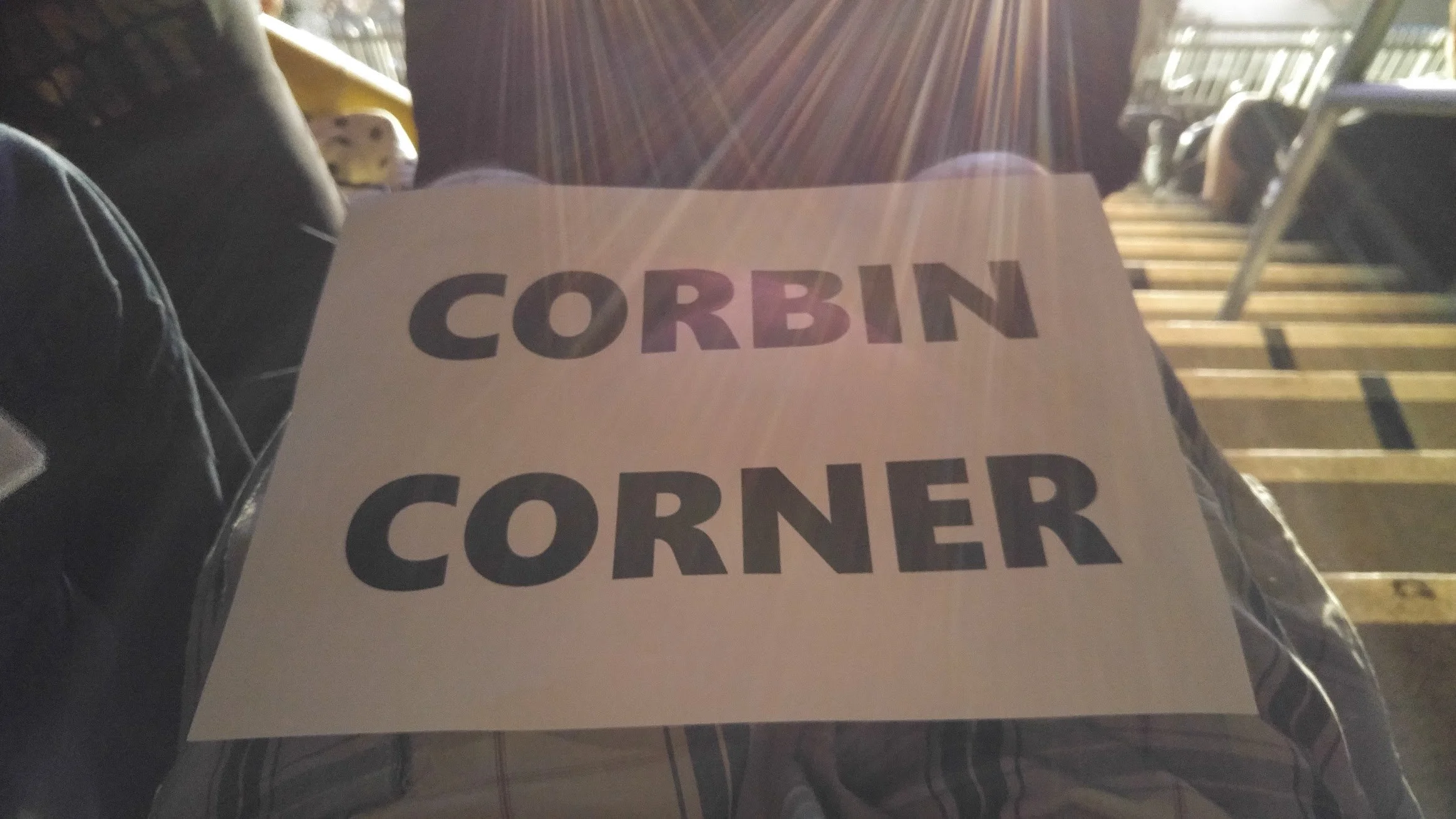 Corbin Corner sign at NXT Brooklyn, 2015