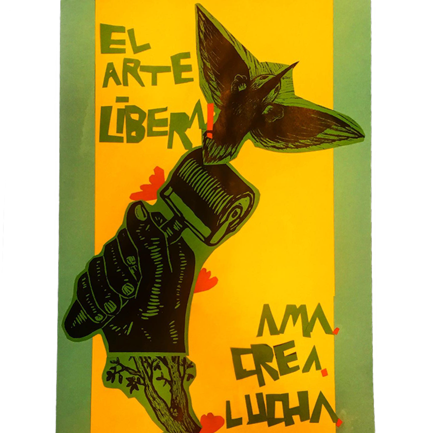 "Ama, crea, lucha." Collage on paper, 2024.