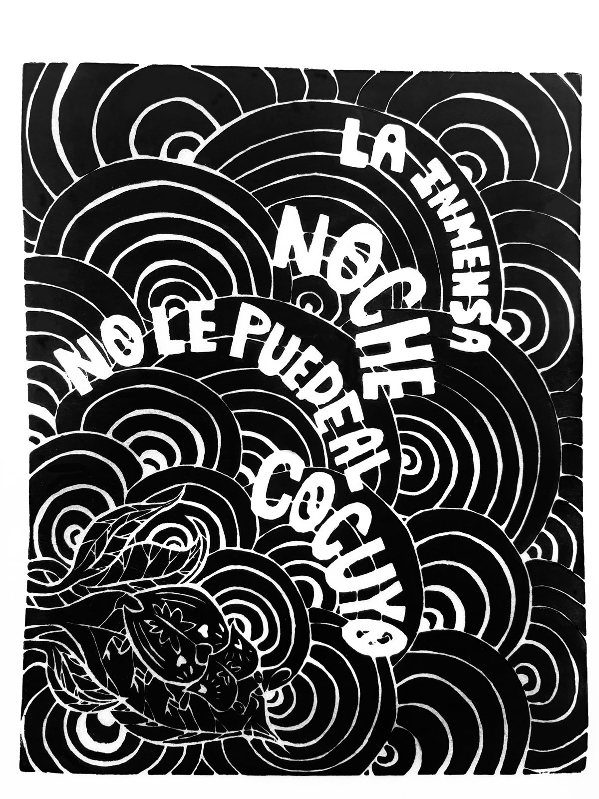 "Cocuyo" Linocut print on paper. 
