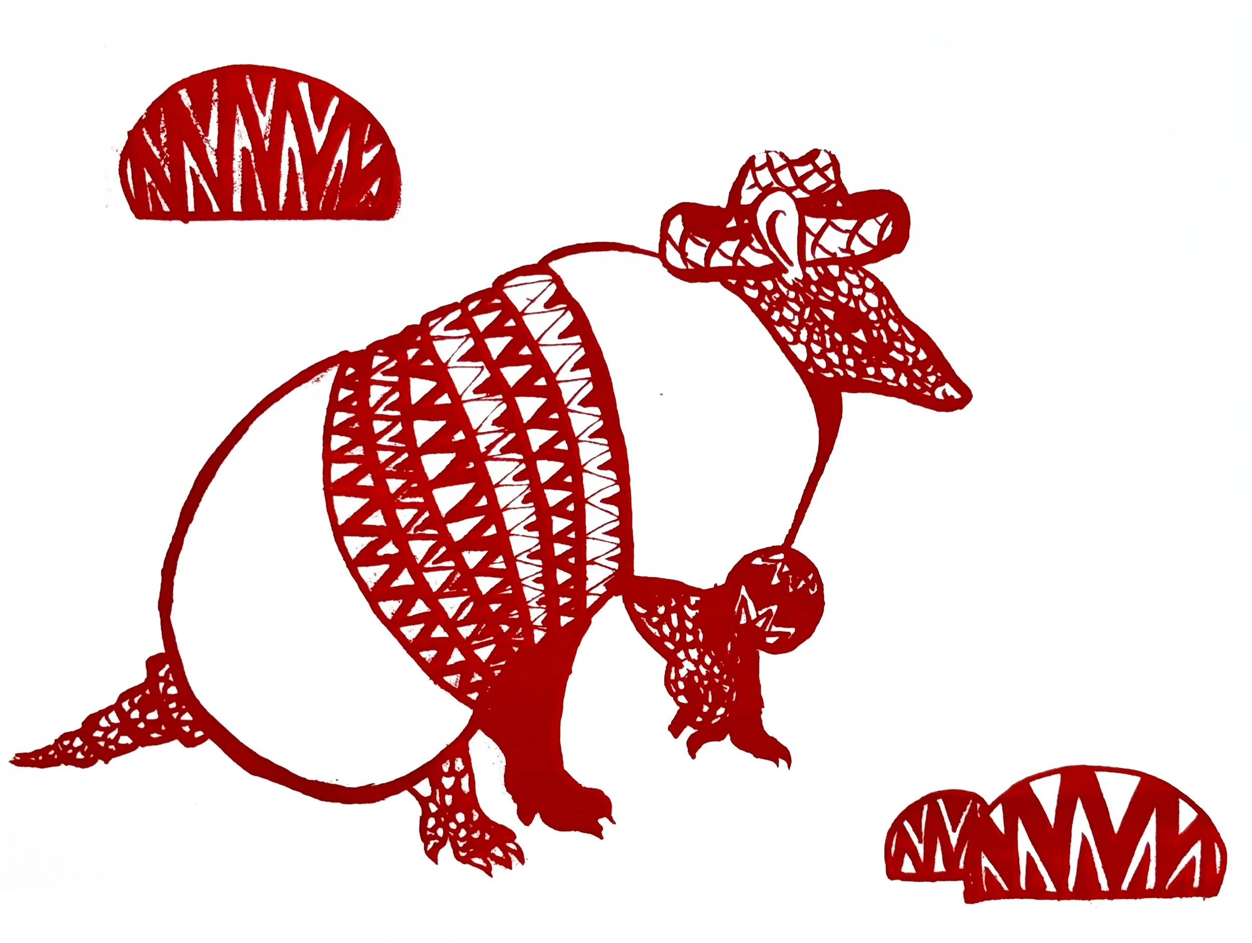 "Cachicamo - Variación" Screen print on paper. 