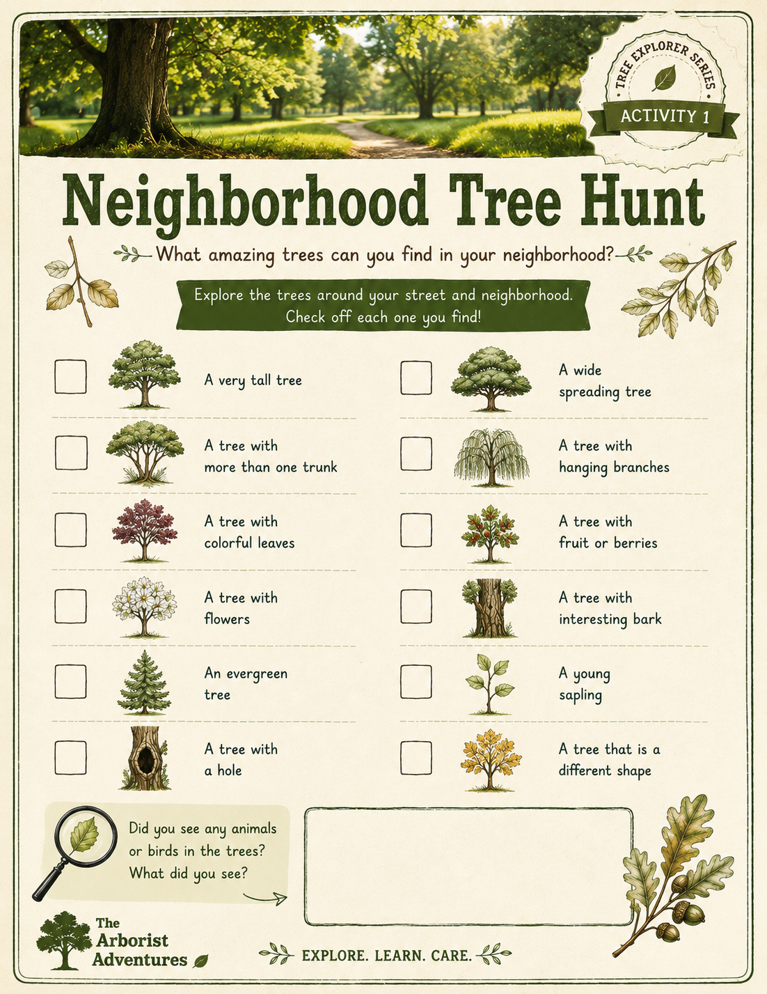 Neighborhood Tree Hunt