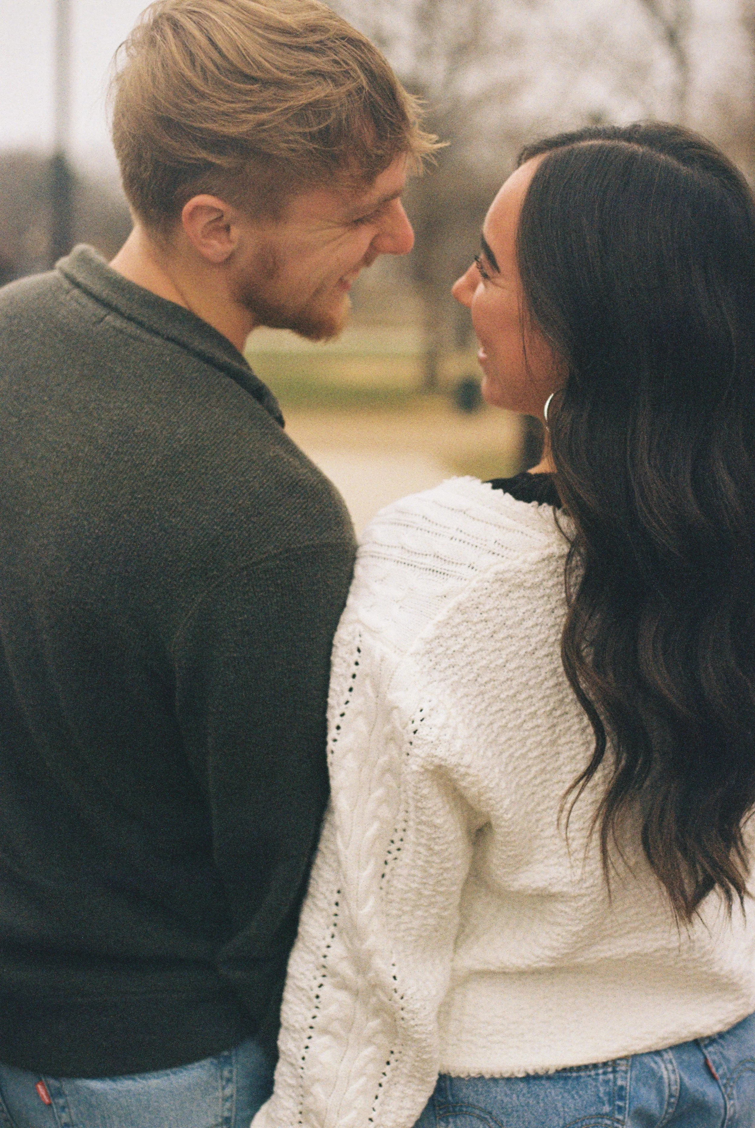 Couple film session in January in St. Charles, Missouri.