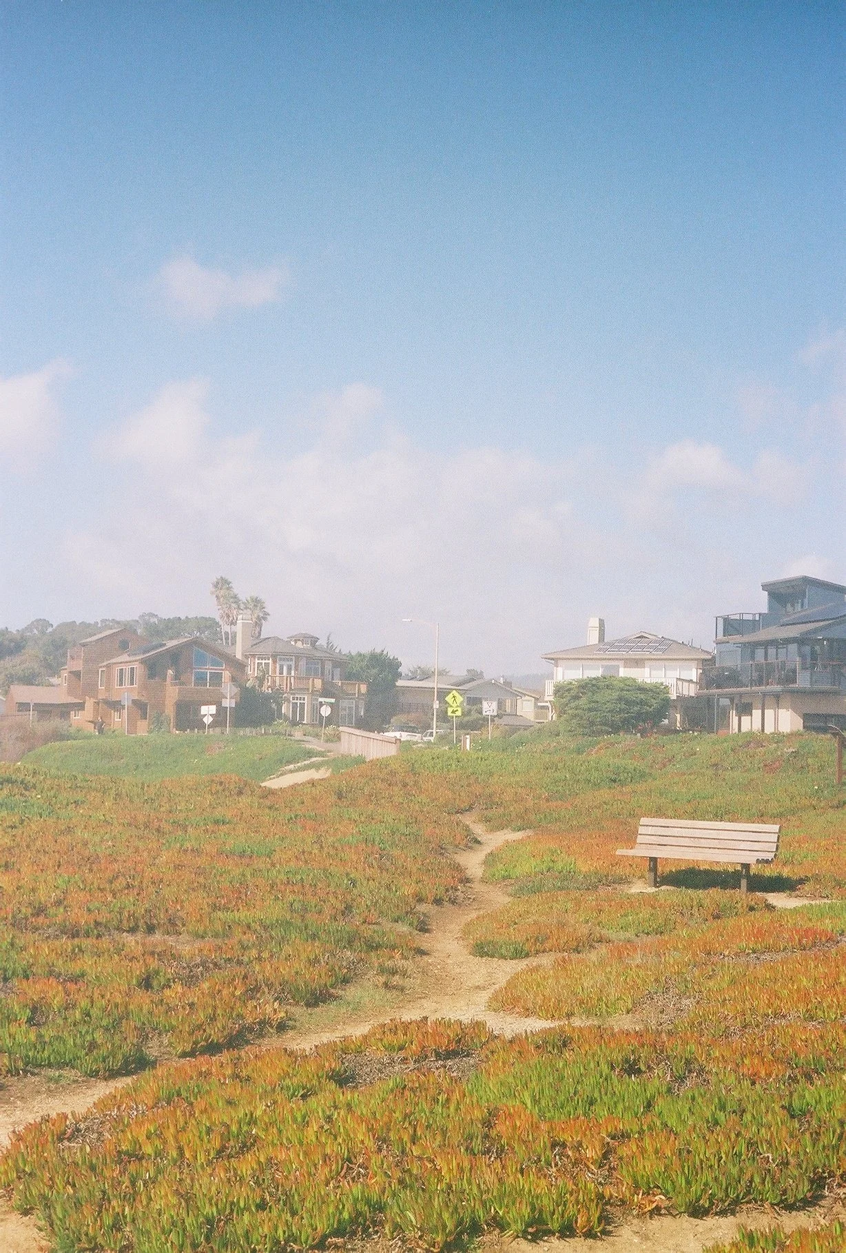 Coastal viewpoint in Santa Cruz, California on a bright November day. 