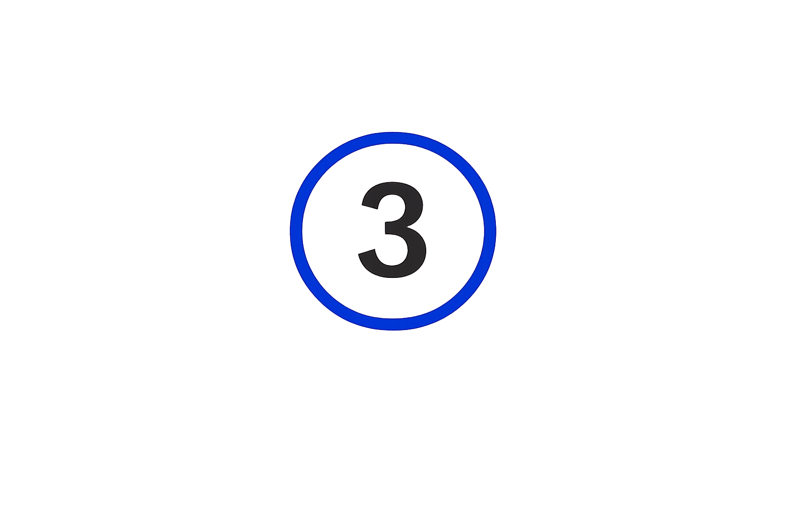 A blue steering wheel with a black number 3 on it, likely from a racing game or simulation.