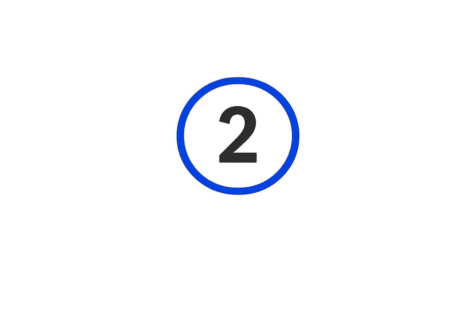 A blue race bib with the number 2 on it.