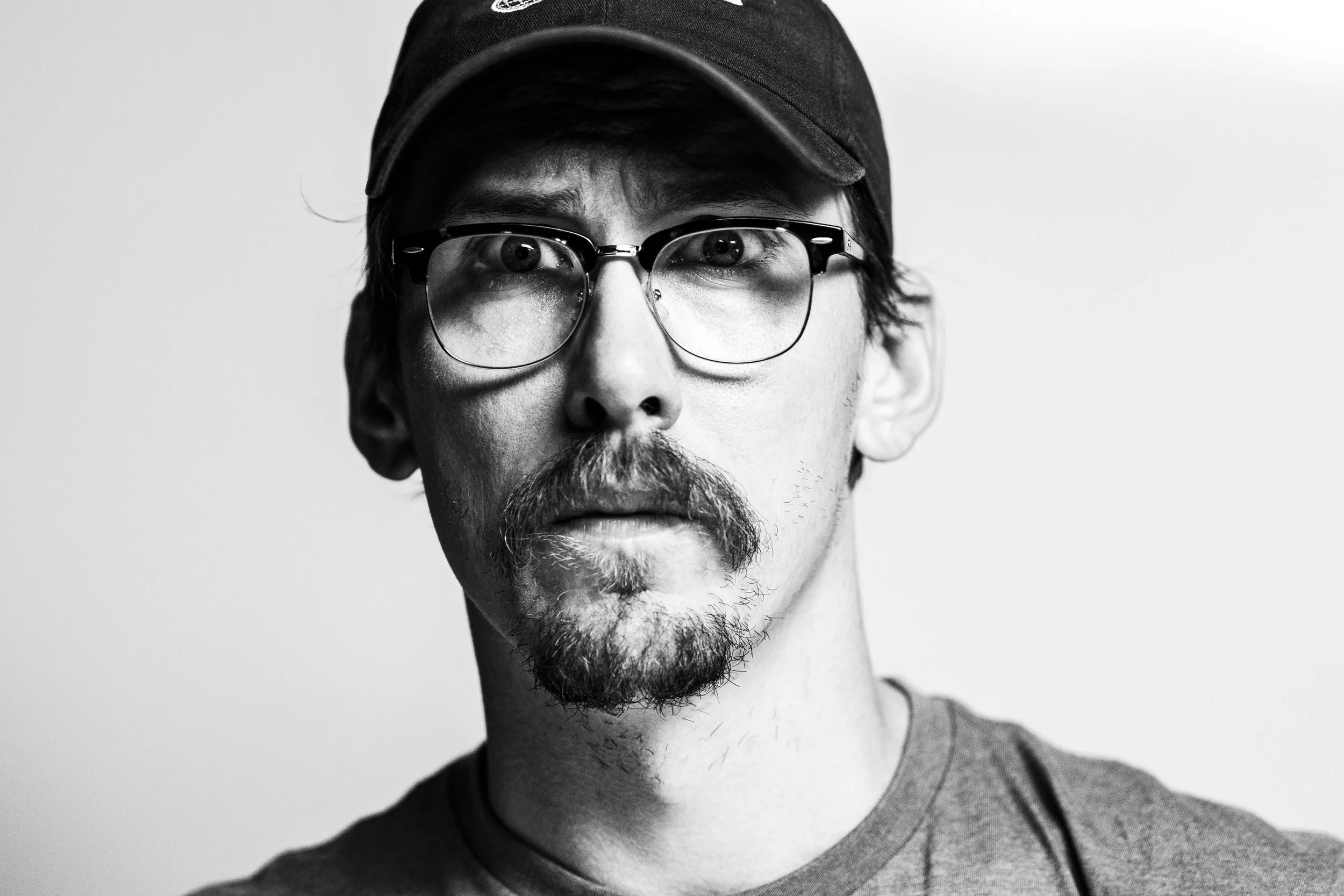 black & white image of korey bartos. sept '26.