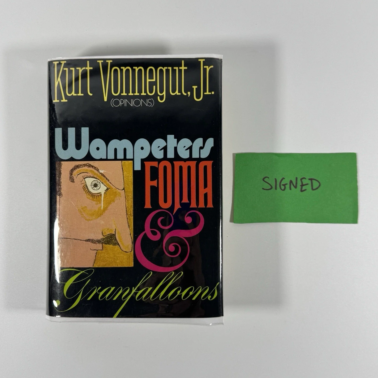SIGNED Wampeters Foma & Granfalloons Kurt Vonnegut 1974 HCDJ 1st EDITION/PRINT