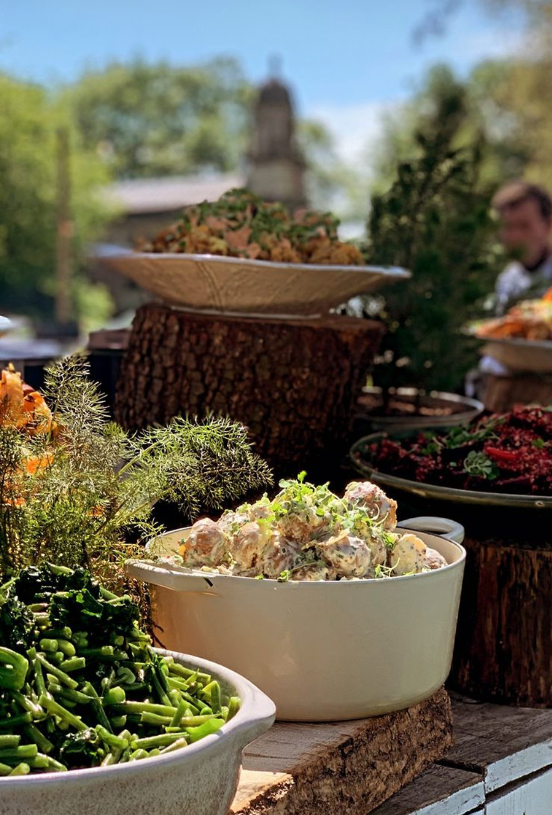 A celebration spread outdoors