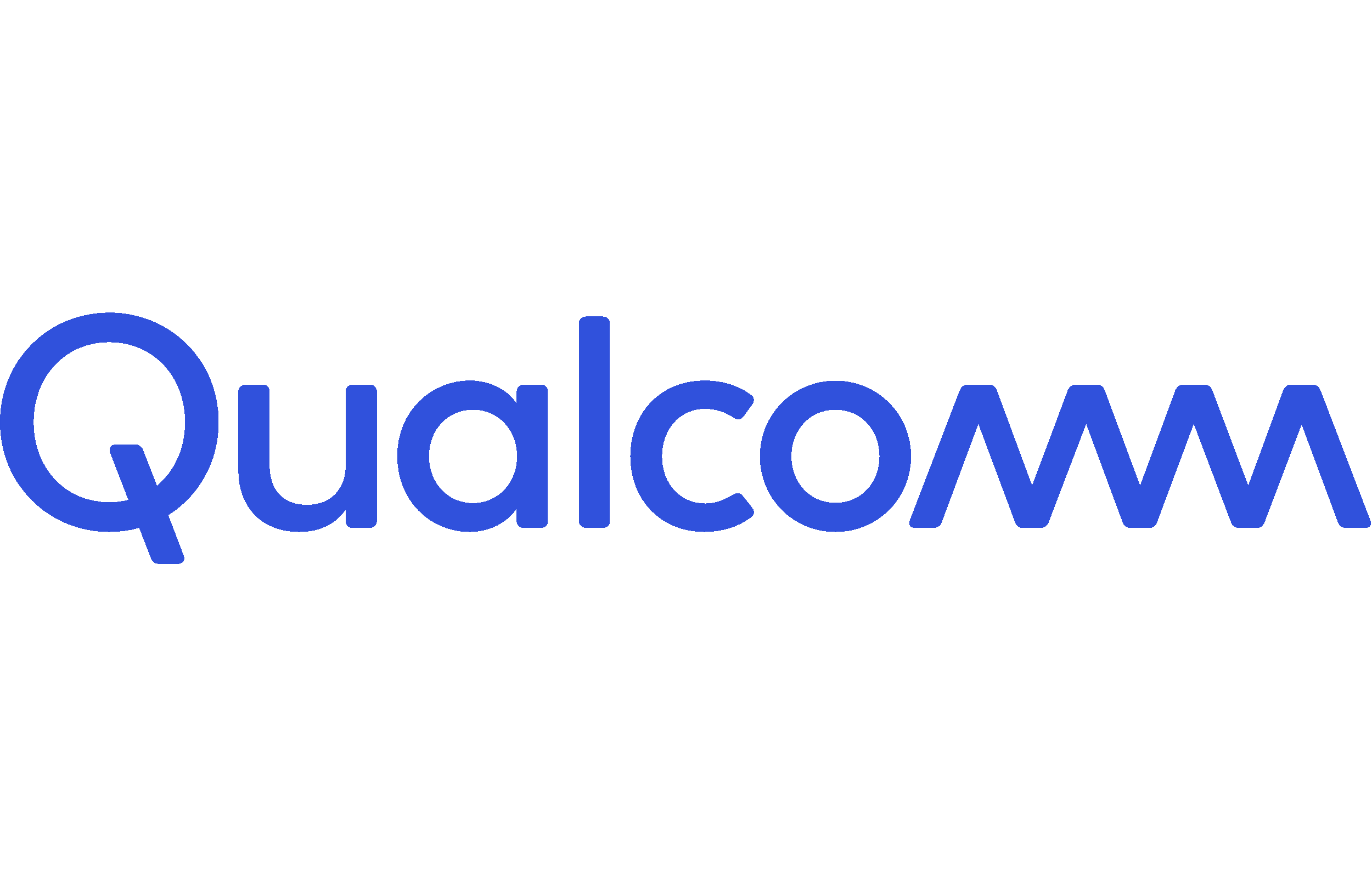 Logo of Qualcomm in blue letters.