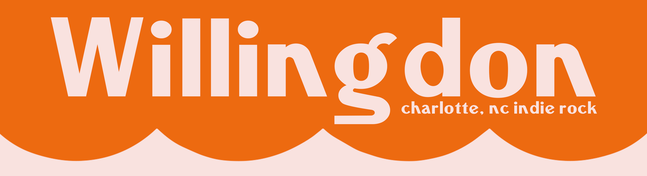 Orange background with large white text that says 'Wilmington' and smaller white text underneath that reads 'charlotte, nc indie rock'.