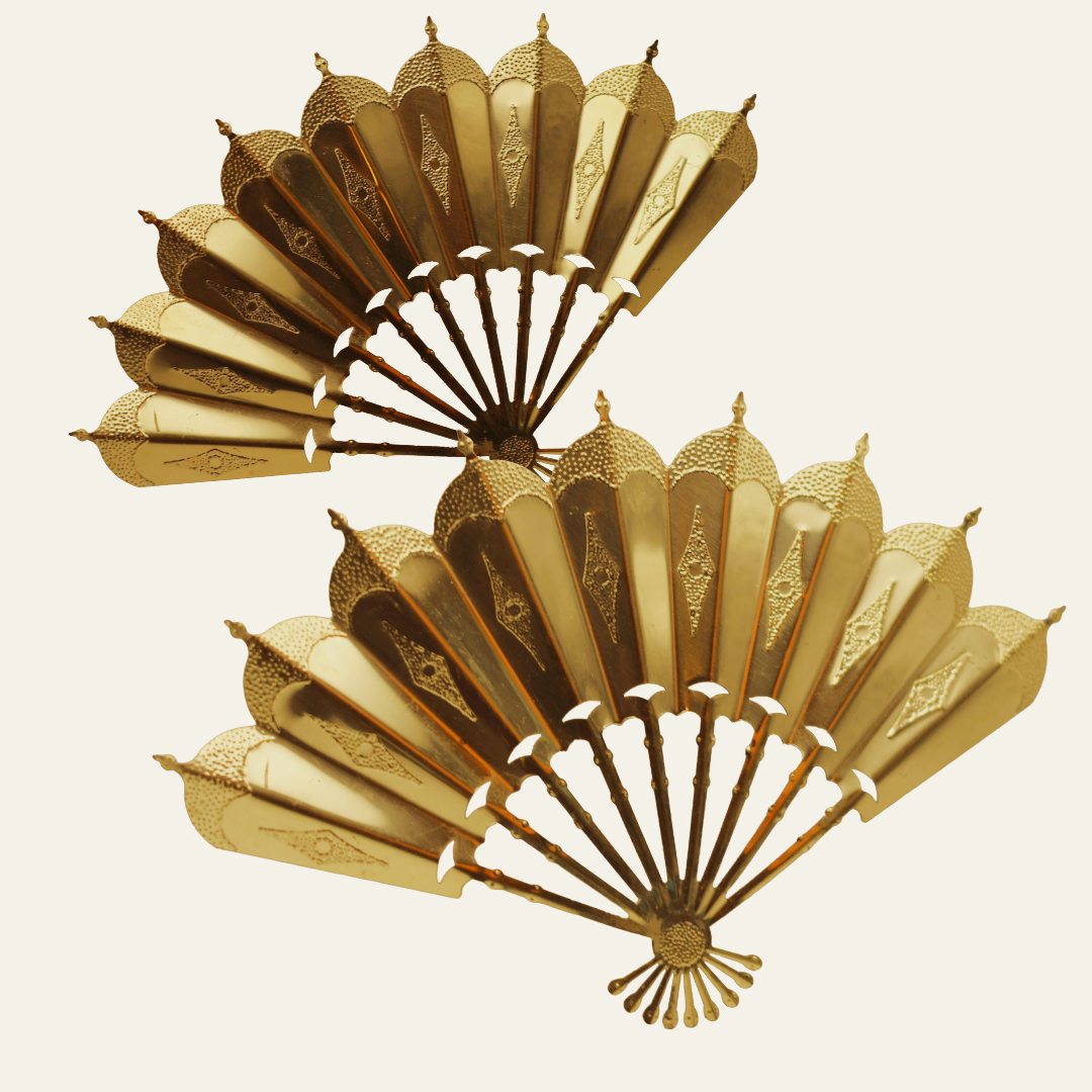 Mid Century Gold Metal Wall Fans
