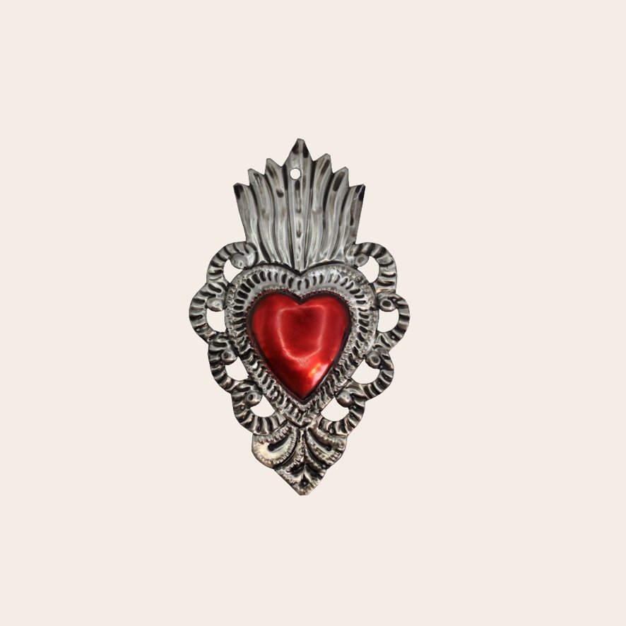 Handcrafted Mexican Tin Heart Wall Decor