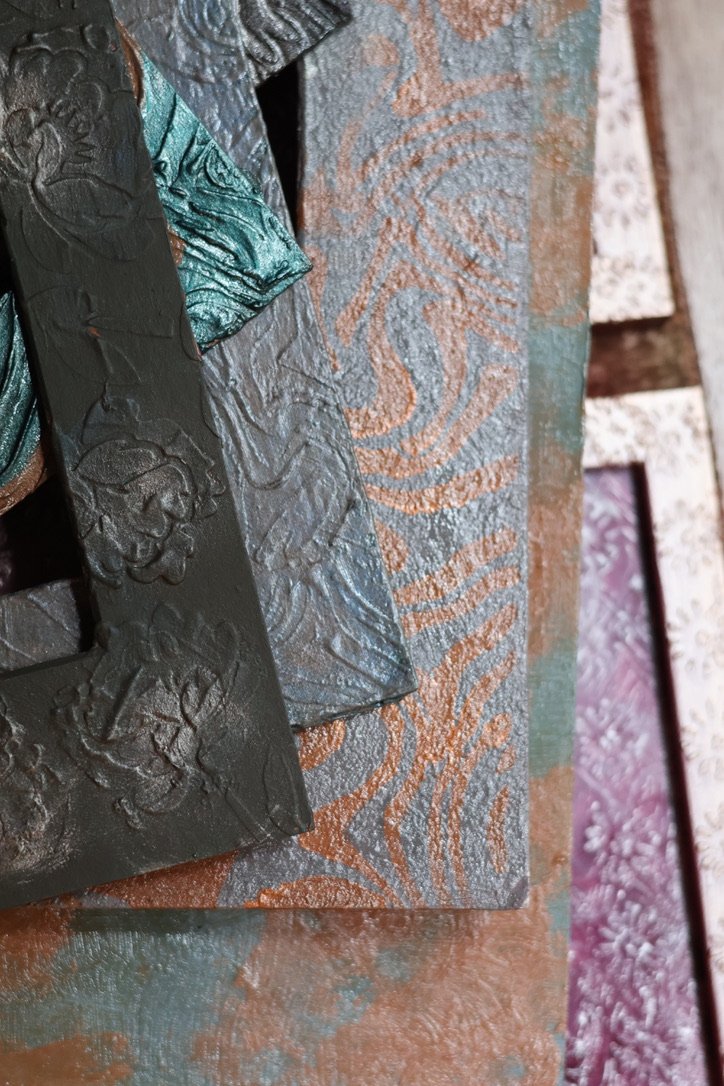 custom hand painted floral mat board