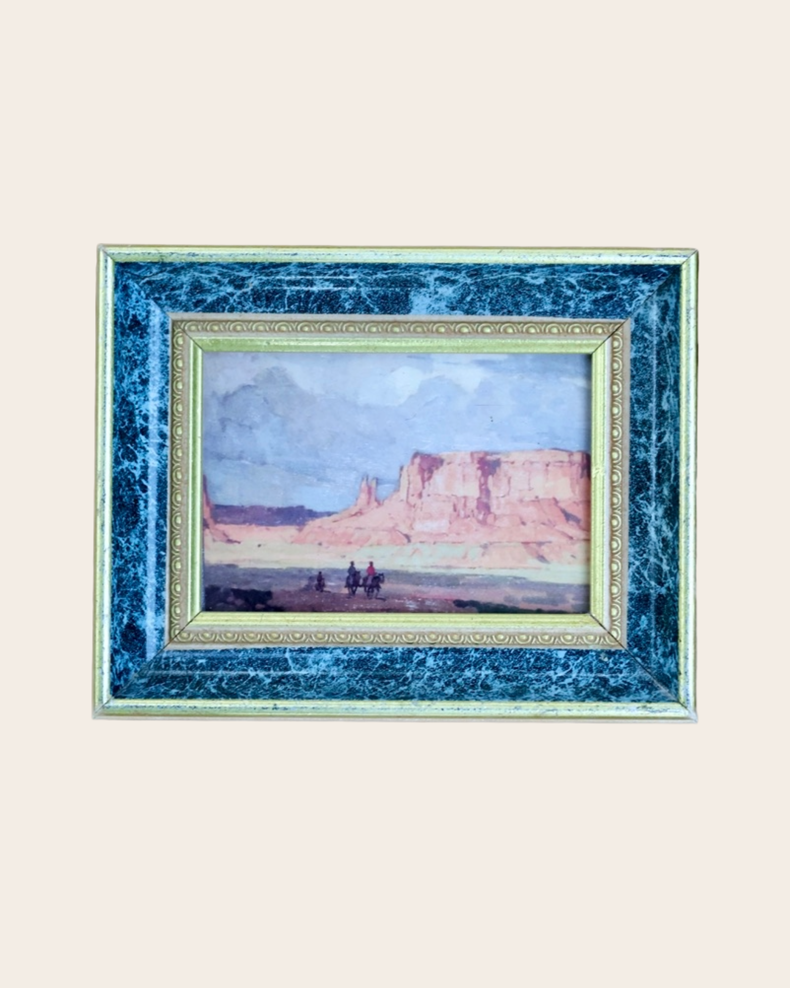 Vintage Southwest Desert Landscape Miniature Framed Art
