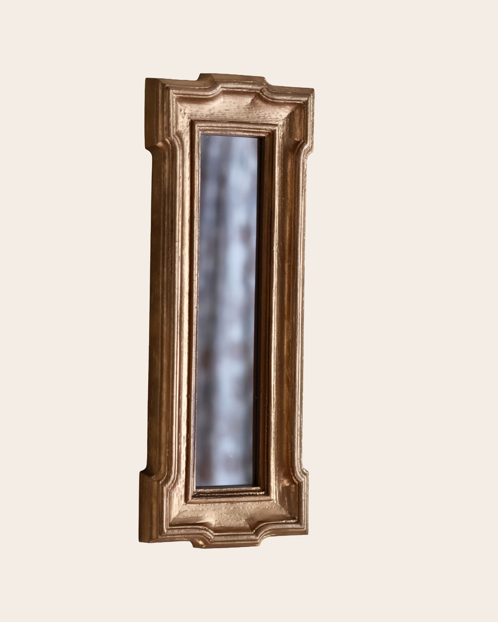 Vintage Gilt Rectangular Architectural Wall Mirror