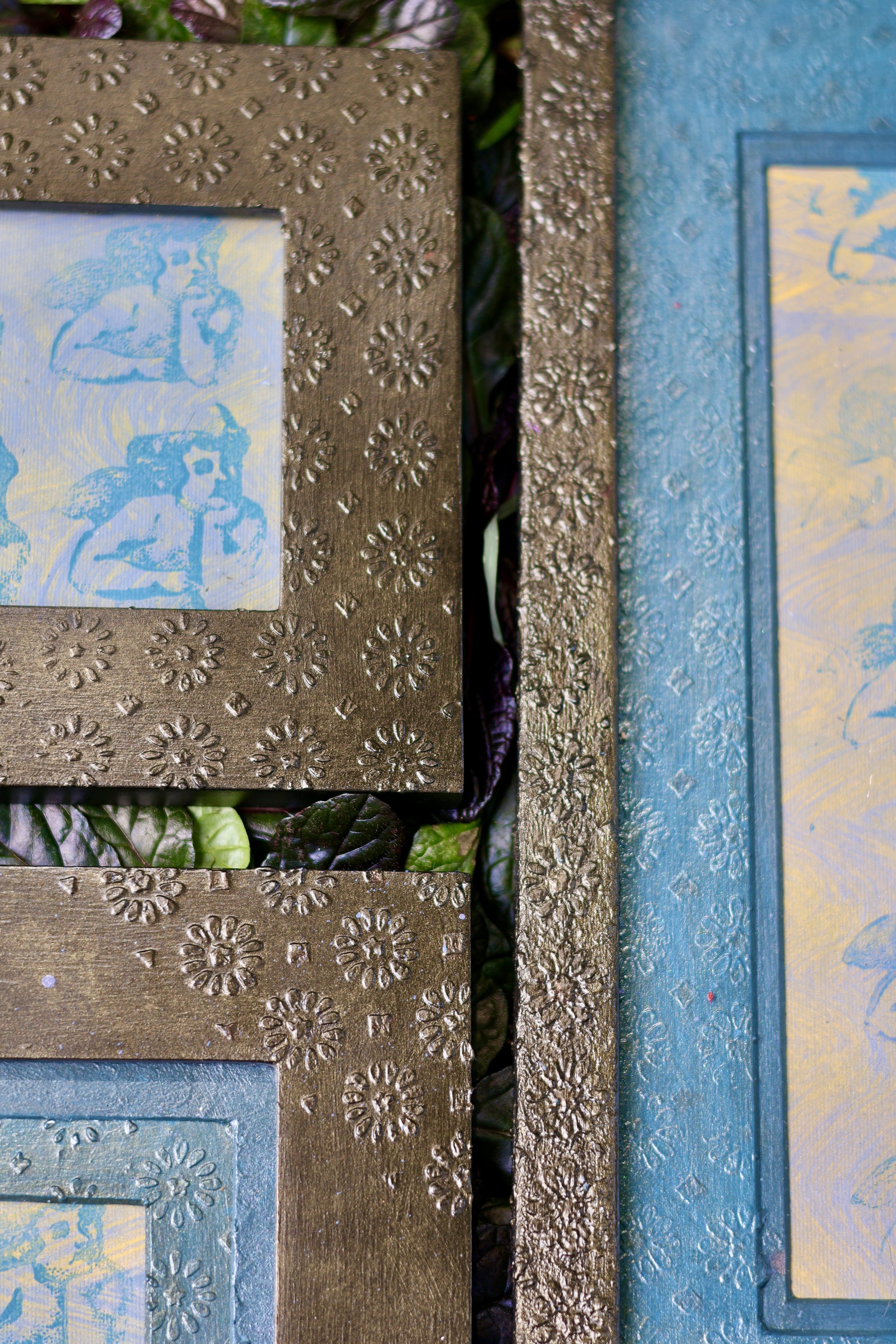 Matching hand painted frame sets zero waste custom matting 