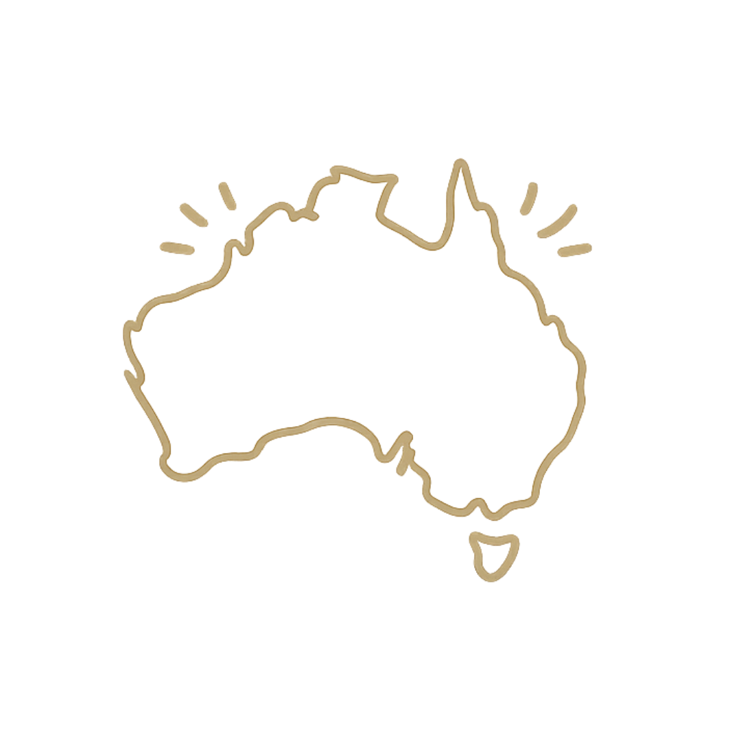 Map of Australia with its regions shaded in different colors and labeled