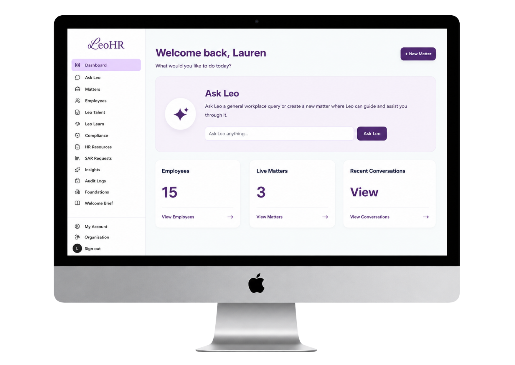 Leo HR Dashboard on Apple