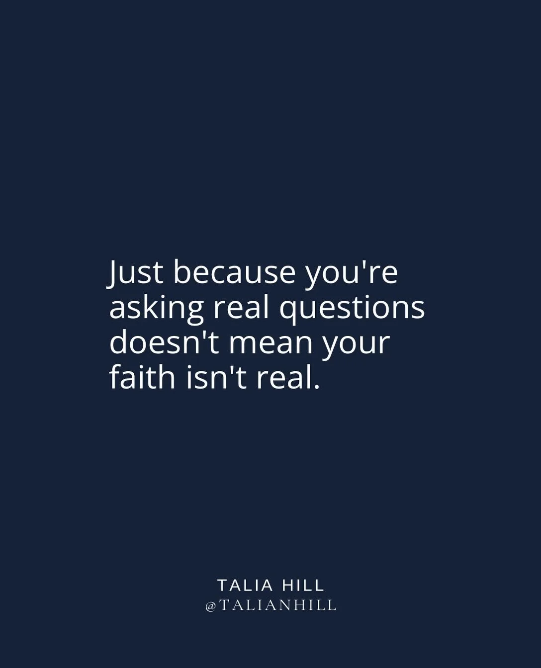 Sometimes, it can feel like asking the real and hard questions of life means you don't have faith. Faith asks us to place our trust in what we cannot see, while everyday life is happening right in front of us. It's real. It's felt, and sometimes it l