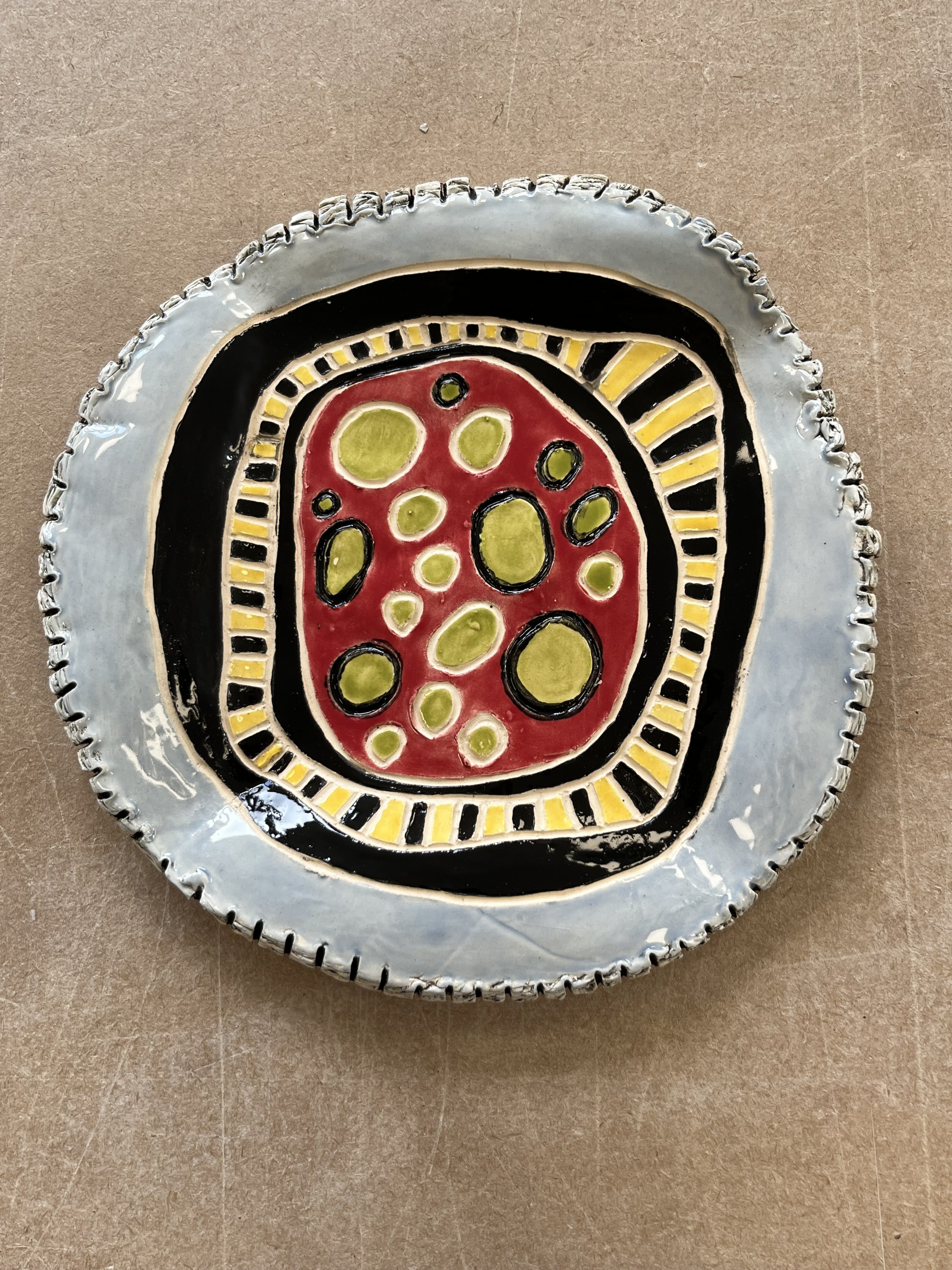 Vibrant Handmade Frilly Wall Plaque by JWM