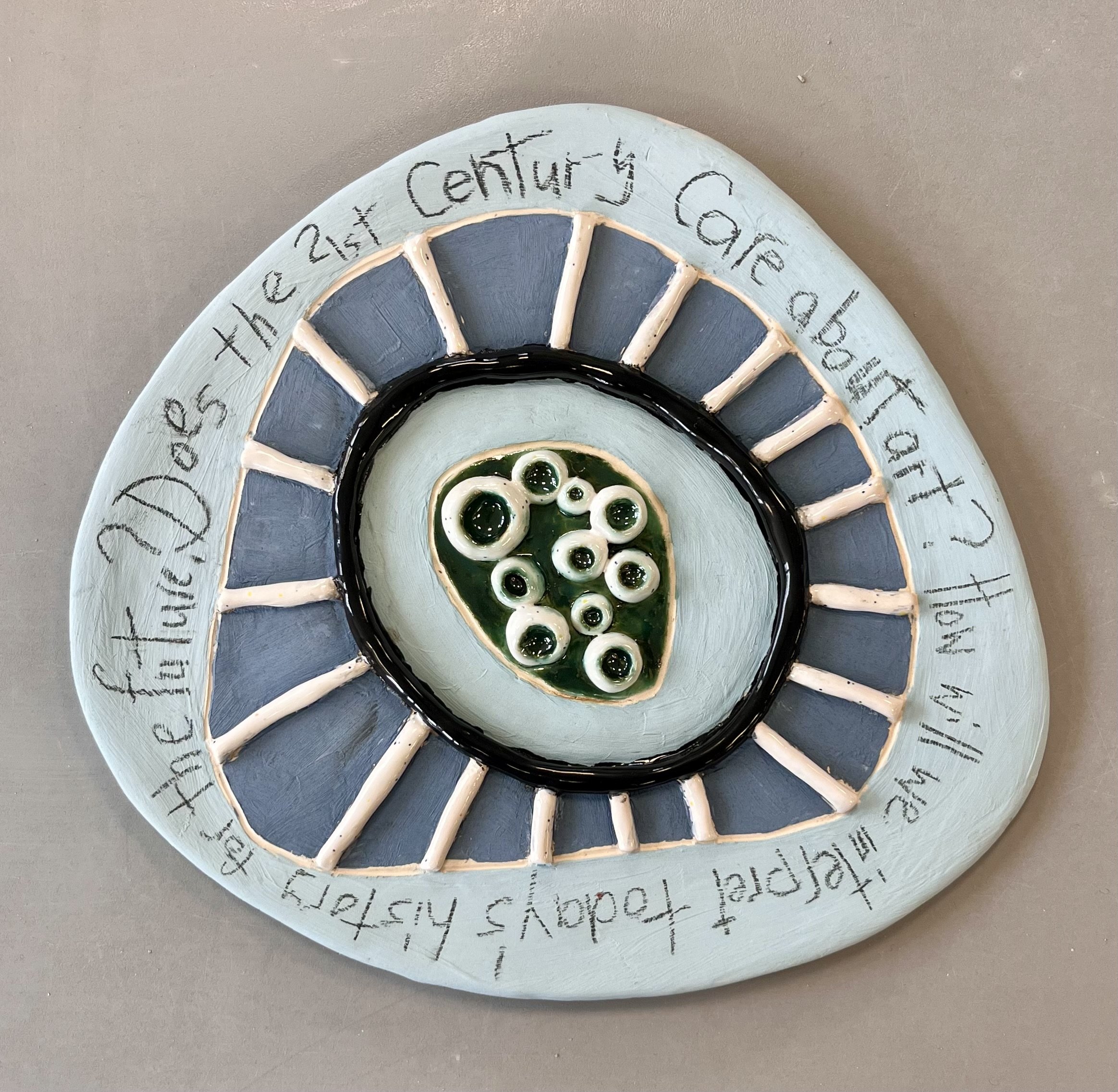 Unique Ceramic Wall Plaque with Musings