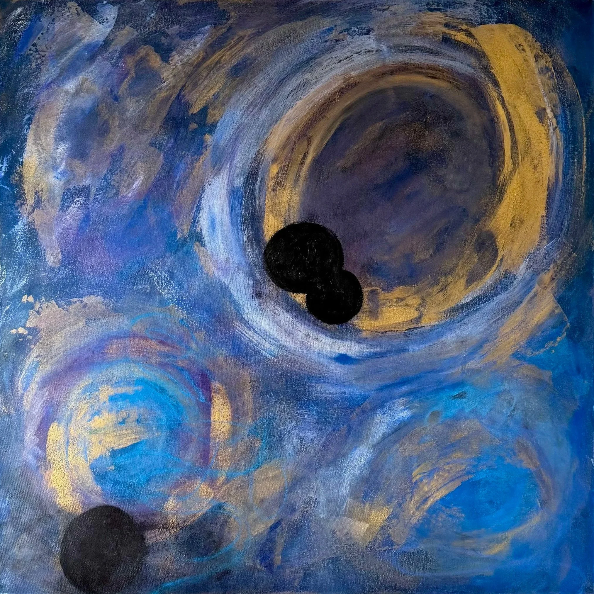 working title: blue.       
30x30 inches, acrylic and oil pastel on canvas