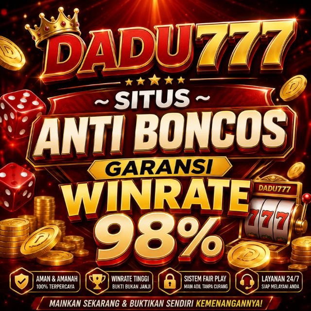 Bright promotional poster advertising a gambling website with a red and gold theme, showcasing large text about winning 98%, anti-bonuses, and 24/7 service, including images of coins, dice, and a slot machine.