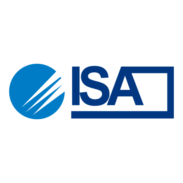 ISA logo with a blue circular icon featuring three diagonal white lines and the letters 'ISA' in bold blue font outlined by a rectangular border.