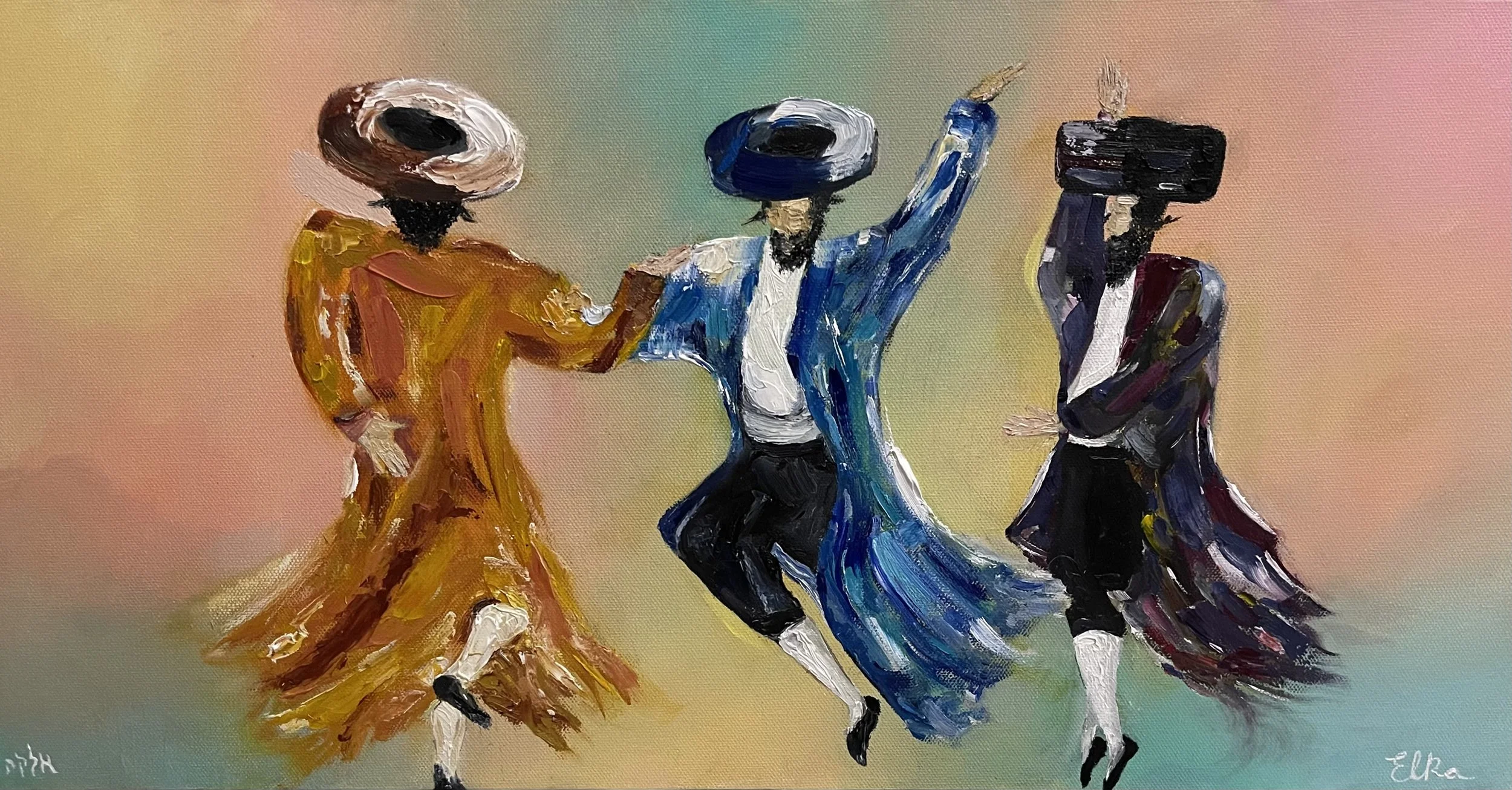 Chassidim Dancing ~ Judaica ~ Art