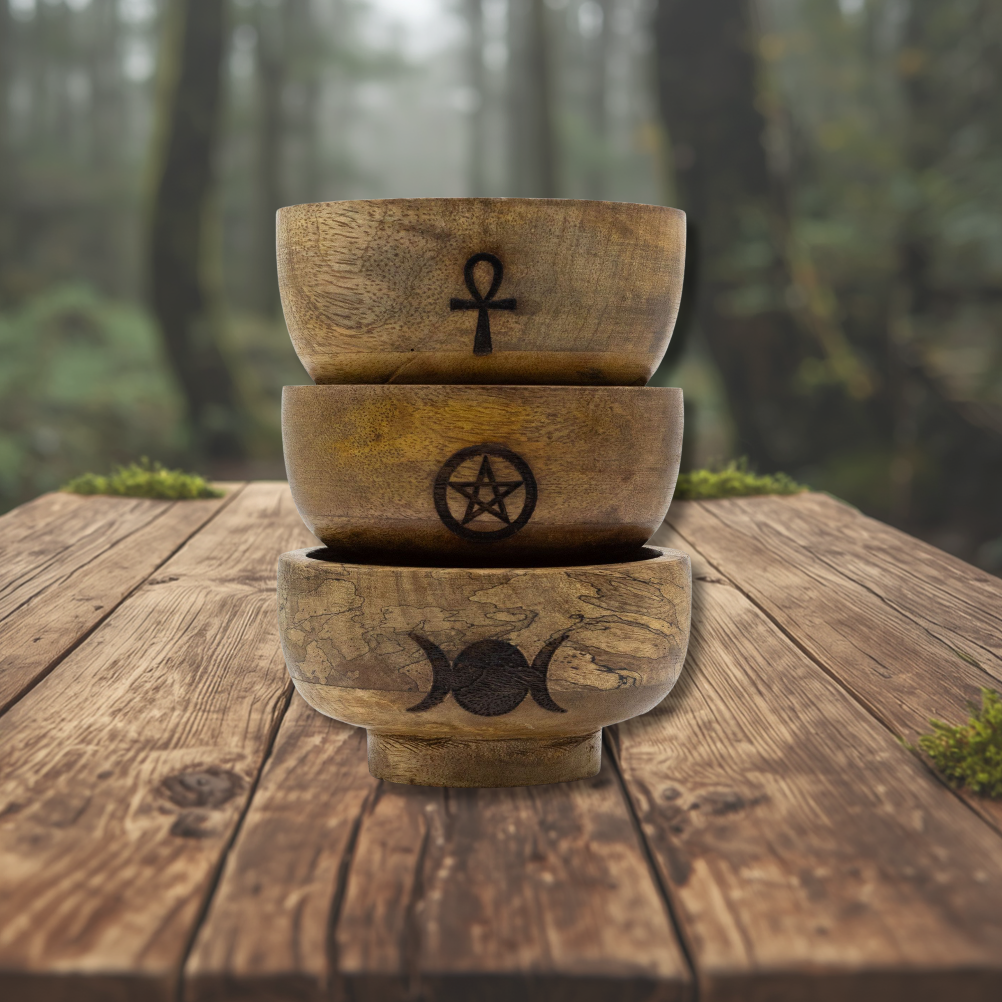 Small Mango Wood Ritual Incense Bowls