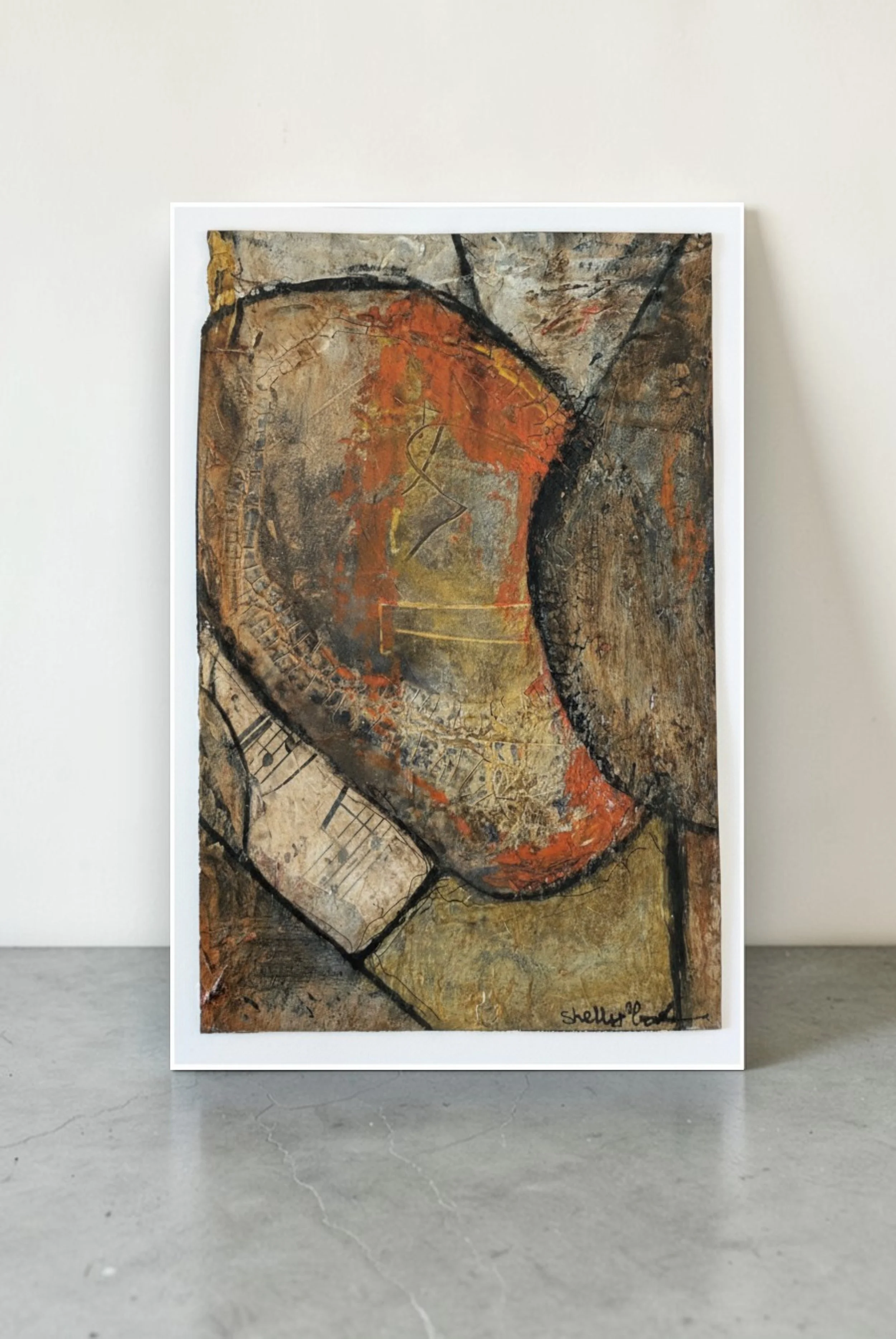 Mini Original A6 Abstract Artwork - Notes From The Earth - I Was Stone ii