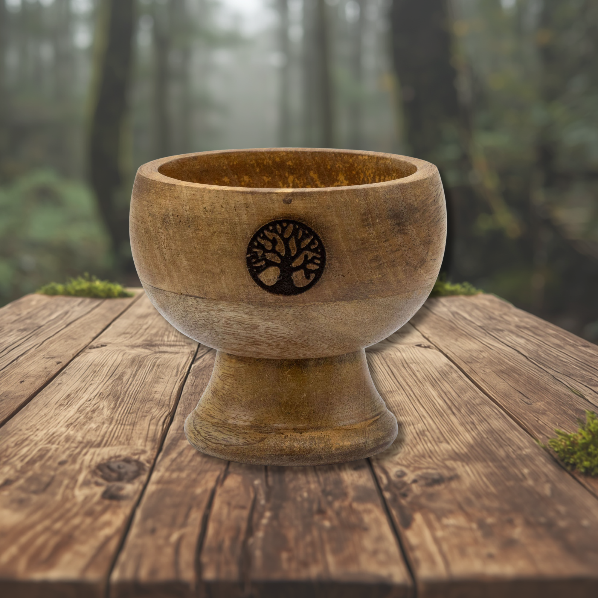 Large Tree of Life Mango Wood Ritual Incense Bowl