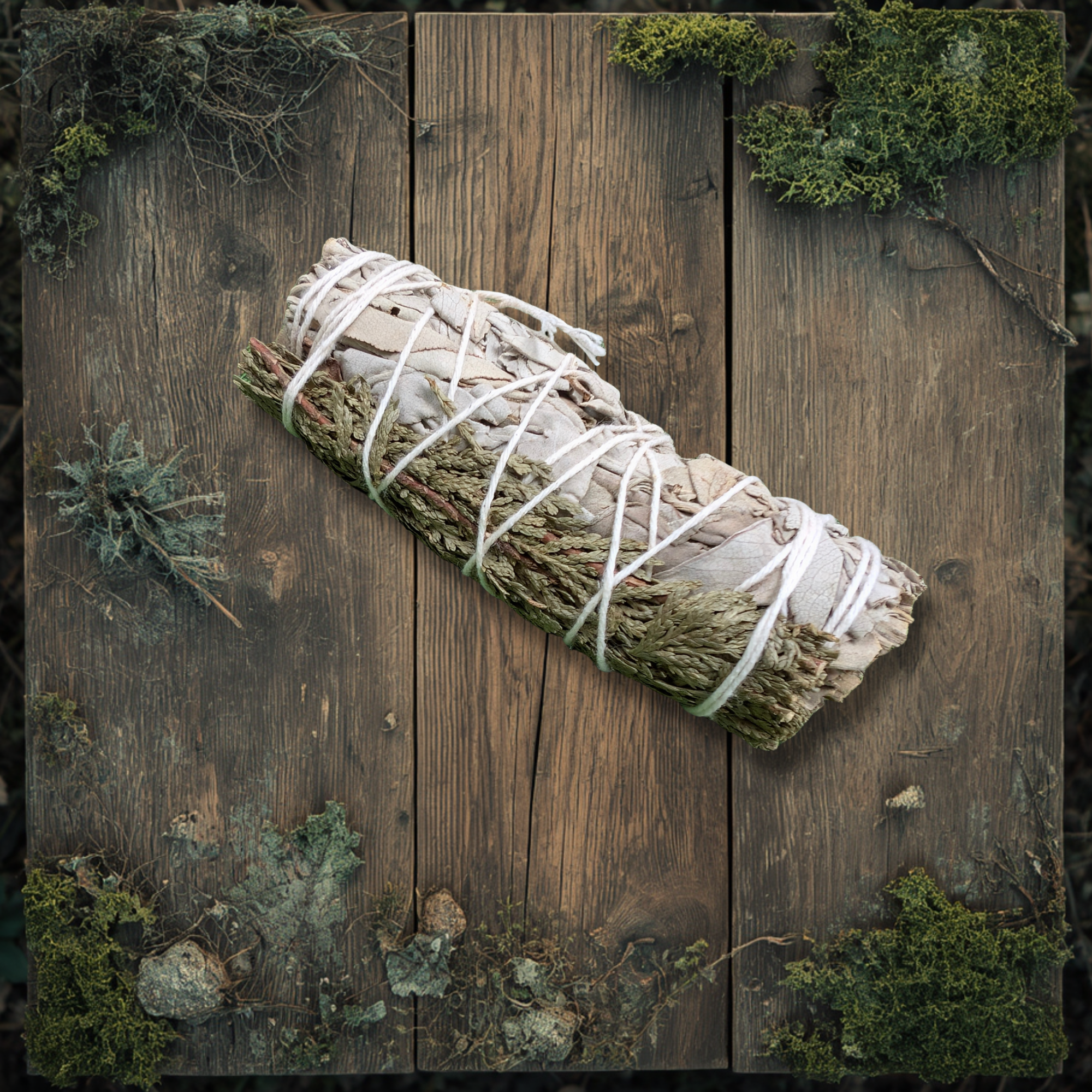 Smudge Stick - White Sage and Cedar 10cm