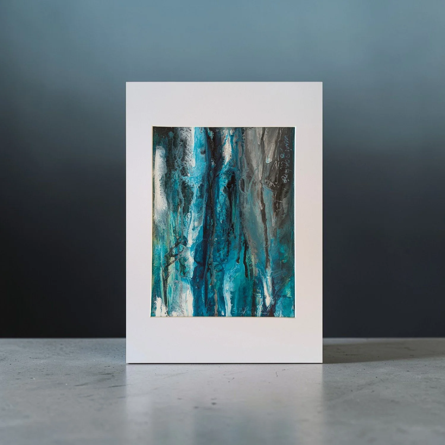 The Flow ii A5 Original Abstract Mounted on A4 Board