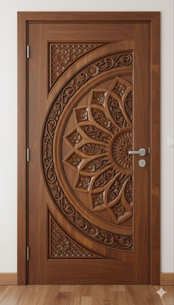 Ornate Handcrafted Wooden Door