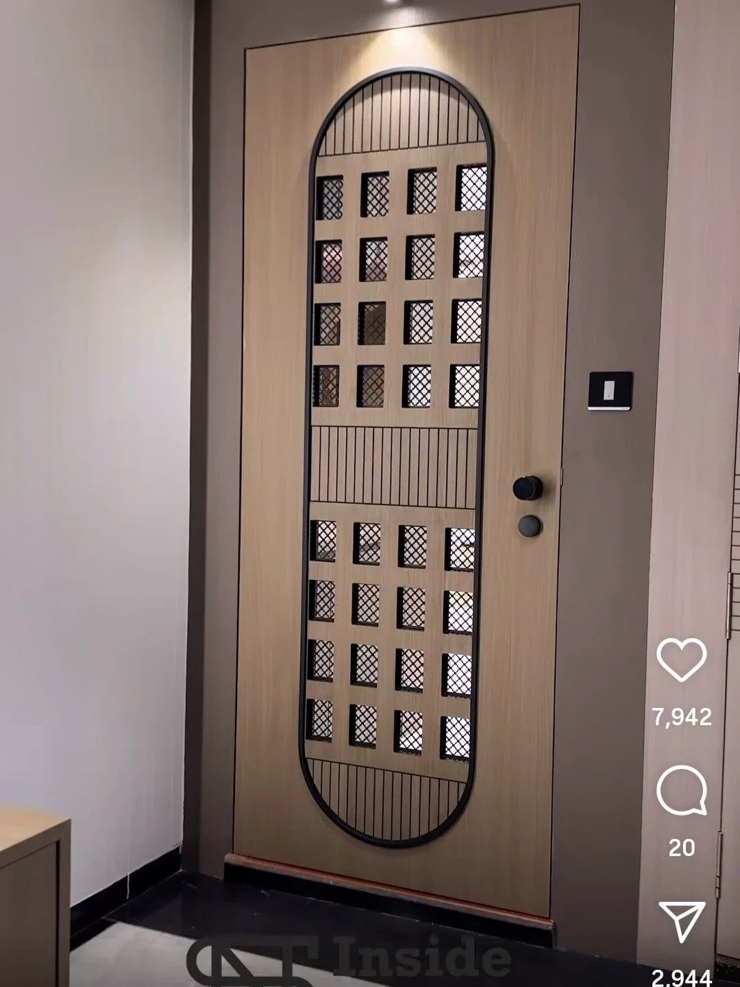 Elegant Mesh Design Security Door