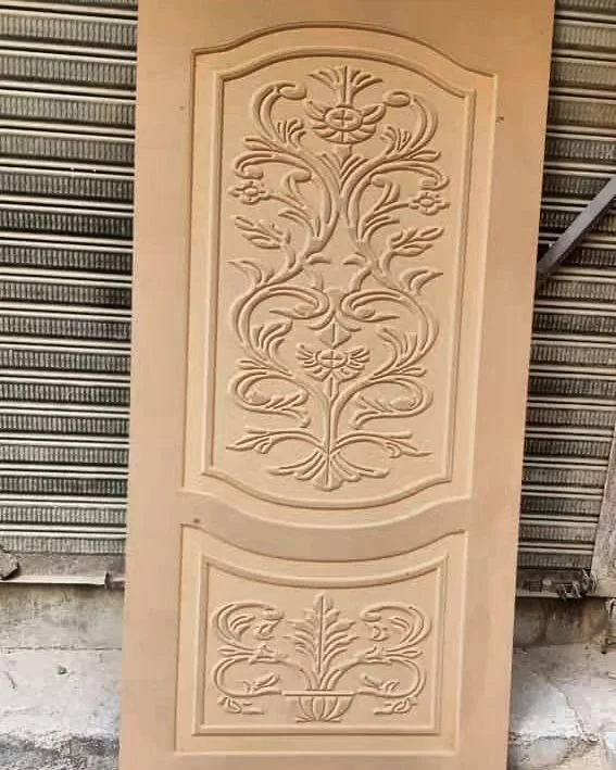 Elegant Floral Carved Door